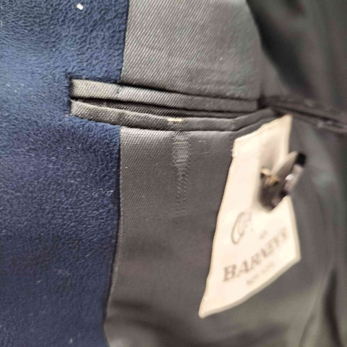 バーニーズニューヨーク BARNEYS NEWYORK USA製 スエード2Bシングルテーラードジャケット 紺ブレ メンズ