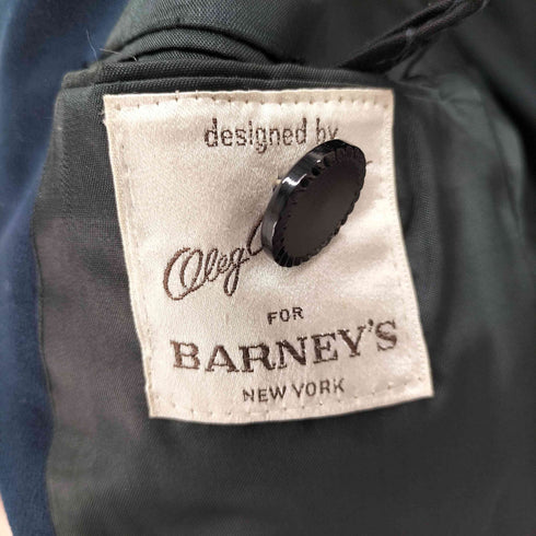 バーニーズニューヨーク BARNEYS NEWYORK USA製 スエード2Bシングルテーラードジャケット 紺ブレ メンズ