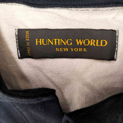 ハンティングワールド HUNTING WORLD ロゴ 刺繍 ボーダー スキッパー ポロシャツ メンズ 50