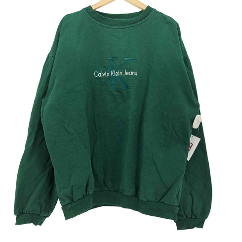 カルバンクラインジーンズ Calvin Klein Jeans ロゴ刺繍 クルーネック スウェット メンズ import:XL