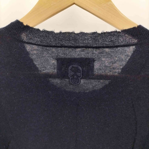 ザディグエヴォルテール ZADIG&VOLTAIRE バック スカル 刺繍 カシミヤ ダメージ ニット セーター メンズ import:L