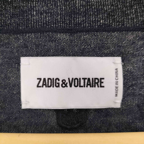 ザディグエヴォルテール ZADIG&VOLTAIRE バック スカル 刺繍 カシミヤ ダメージ ニット セーター メンズ import:L