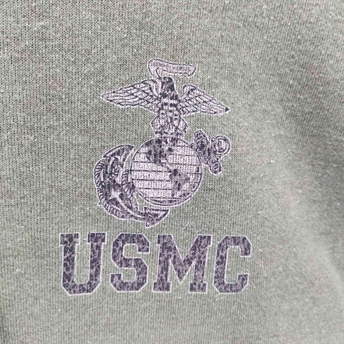 ユーエスエムシー USMC 00S USA製 イーグルプリント コットン ポリエステル スウェット トレーナー 2001年製 メンズ import:L