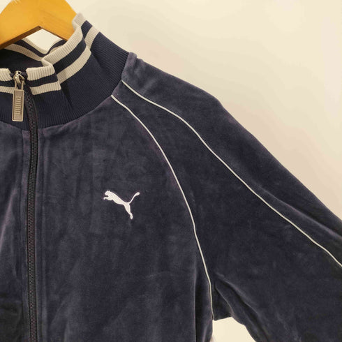 プーマ PUMA ロゴ 刺繍 リブライン ベロア トラック ジャケットジャージ メンズ import:L