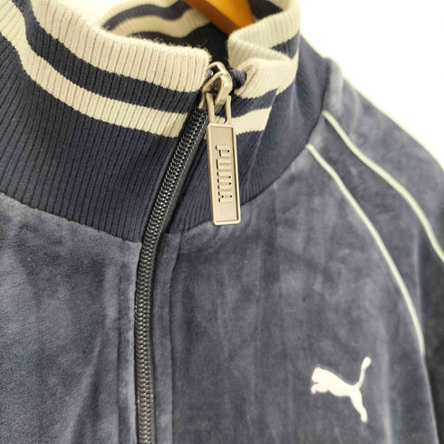 プーマ PUMA ロゴ 刺繍 リブライン ベロア トラック ジャケットジャージ メンズ import:L