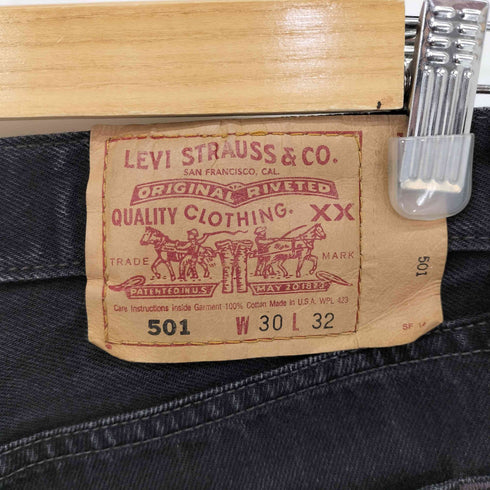 リーバイス Levis 00S 02年製 MADE IN USA 553刻印 501 後染めブラックデニム メンズ W30/L32