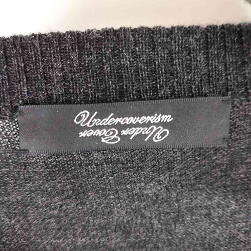 アンダーカバーイズム UNDERCOVERISM 12AW PSYCHO COLOR期 gilapple刺繍 バイカラー Vネックニット メンズ JPN:2