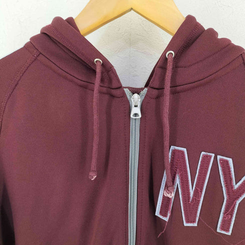 ビームス BEAMS NYワッペン サイドラインジップアップフーディ ボルドー メンズ JPN:M