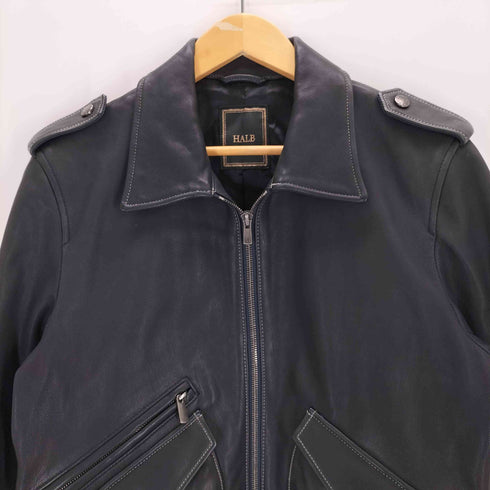 ハルプ HALB エポレット シングルレザージャケット メンズ JPN:M