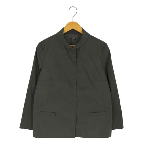ジルサンダーネイビー JIL SANDER NAVY イタリア製 ポリエステルシルク ラウンドカラー ジャケット レディース 44