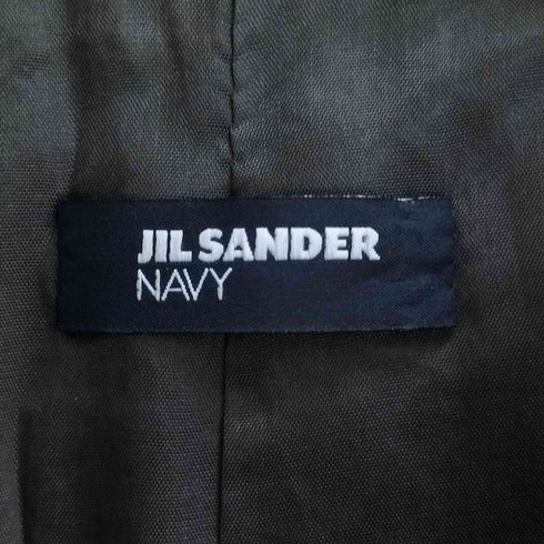 ジルサンダーネイビー JIL SANDER NAVY イタリア製 ポリエステルシルク ラウンドカラー ジャケット レディース 44