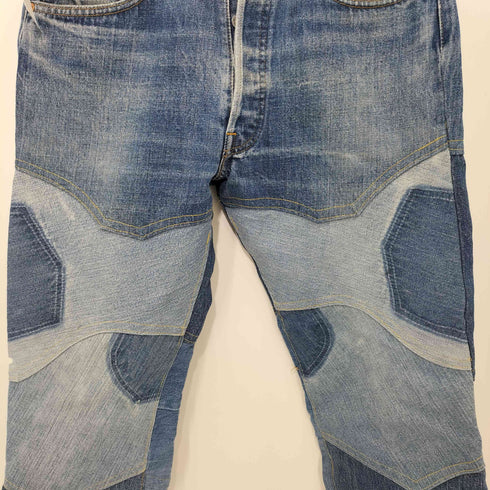 リーバイス Levis 501 66前期 6刻印 ボタンフライ リメイク パッチワーク フレア デニムパンツ メンズ