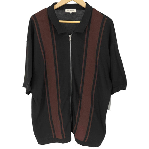 フリークスストア FREAKS STORE 23SS シンメトリーライン ジップアップ ポリ ニット シャツ メンズ JPN:L