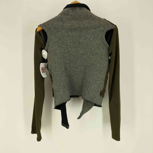 コムデギャルソン COMME des GARCONS AD2009 ポリ ウール レイヤード ニット ベスト カーディガン レディース import:S
