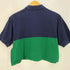 ポロバイラルフローレン Polo by RALPH LAUREN 90s USA製 ポニー刺繍 2トーン クロップドポロシャツ レディース import:L