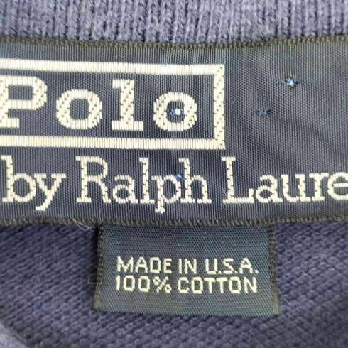 ポロバイラルフローレン Polo by RALPH LAUREN 90s USA製 ポニー刺繍 2トーン クロップドポロシャツ レディース import:L