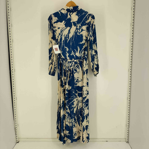 ザラ ZARA 総柄 ウエストベルト ハーフ ボタン レーヨン ミディ シャツ ワンピース レディース import:M