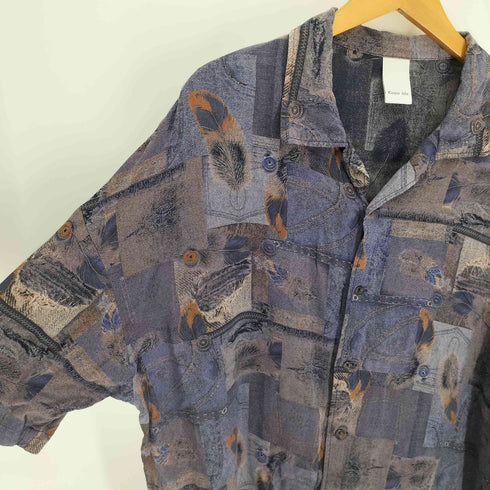 キャスパージョン CASPER JOHN 総柄 開襟 オープンカラー レーヨン シャツ メンズ JPN:M