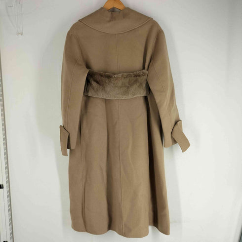 BLACK S バックファーデザイン カシミア混 チェスターロングコート レディース