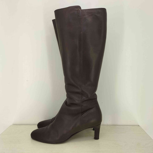 サルヴァトーレフェラガモ Salvatore Ferragamo サイドジップ レザー ロングヒールブーツ レディース US:6