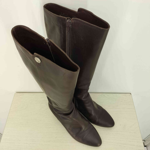 サルヴァトーレフェラガモ Salvatore Ferragamo サイドジップ レザー ロングヒールブーツ レディース US:6