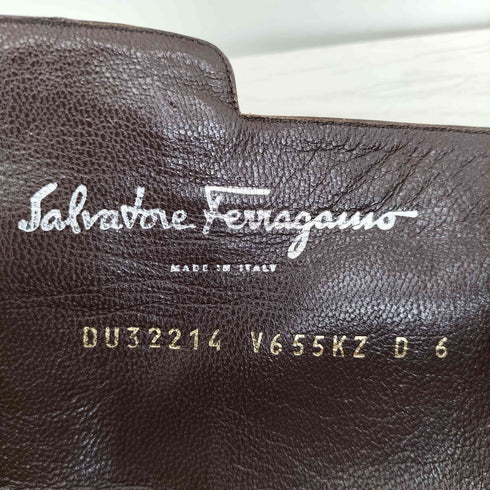 サルヴァトーレフェラガモ Salvatore Ferragamo サイドジップ レザー ロングヒールブーツ レディース US:6
