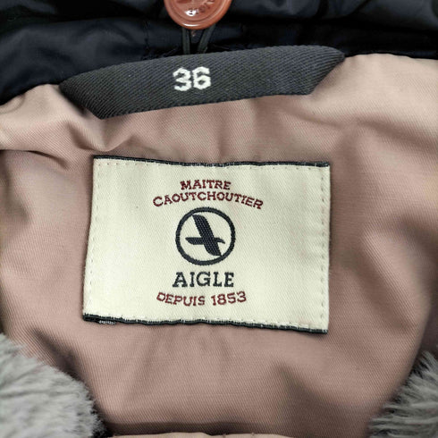 エーグル AIGLE PRIMALOFT プリマロフト 裏地キルティング 内ボアフーデッド モッズコート ボア取り外し可 レディース UK8