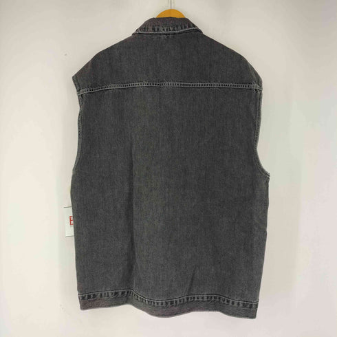 ザラ ZARA ブラックデニムベスト メンズ XL