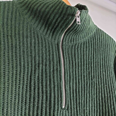 フリークスストア FREAKS STORE ビッグシルエット 畔編み ハーフジップニット メンズ JPN:L