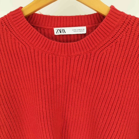 ザラ ZARA レーヨン混 畦編み クロップド ニット セーター レディース import:M