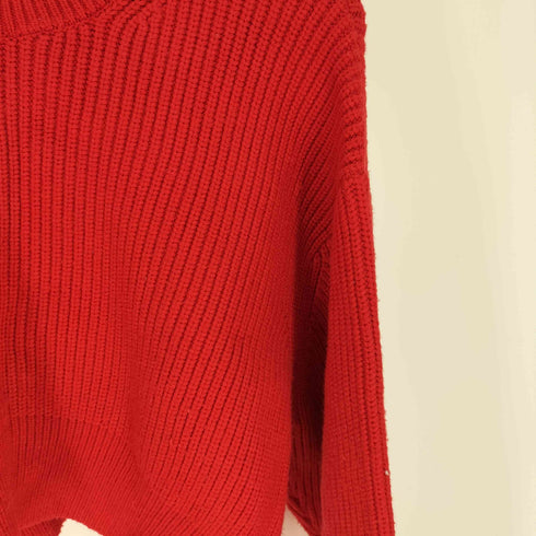 ザラ ZARA レーヨン混 畦編み クロップド ニット セーター レディース import:M