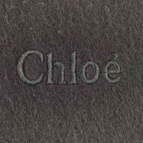 クロエ Chloe ロゴ刺繍 大判 フリンジ ストール マフラー レディース