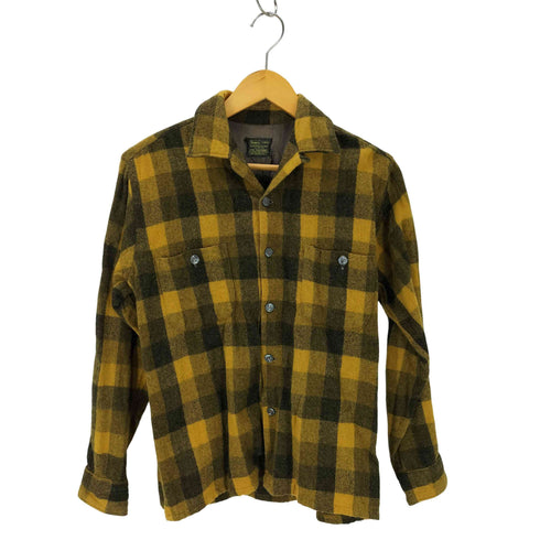 シアーズ Sears 黒タグ ウールチェック柄シャツ 襟芯 メンズ JPN:M