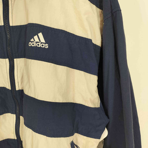 アディダス adidas 90S 万国旗タグ パフォーマンス ロゴ 刺繍 ボーダー 切替 ジップアップ ジャケット メンズ