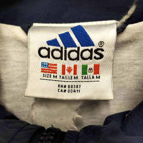 アディダス adidas 90S 万国旗タグ パフォーマンス ロゴ 刺繍 ボーダー 切替 ジップアップ ジャケット メンズ