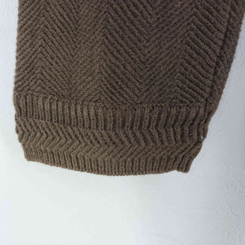 チャップスラルフローレン CHAPS RALPH LAUREN ロゴ刺繍 ヘリンボーンコットンニット メンズ import:L