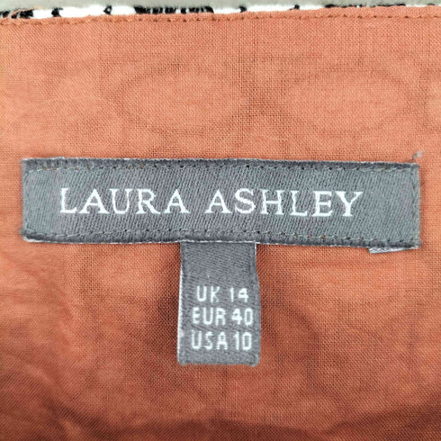 ローラアシュレイ LAURA ASHLEY 総柄 ノースリーブワンピース レディース US:10