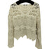 ザラ ZARA OPEN-KNIT SWEATER オープン ニット セーター Vネック レディース import:L