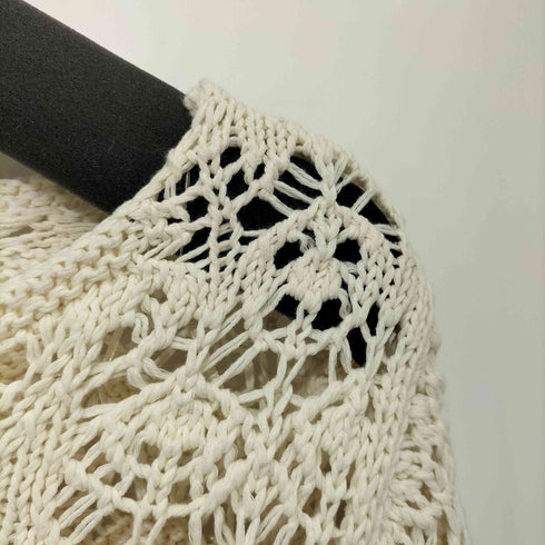 ザラ ZARA OPEN-KNIT SWEATER オープン ニット セーター Vネック レディース import:L