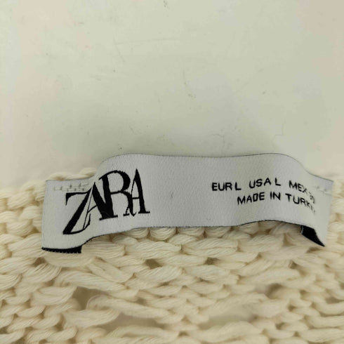ザラ ZARA OPEN-KNIT SWEATER オープン ニット セーター Vネック レディース import:L