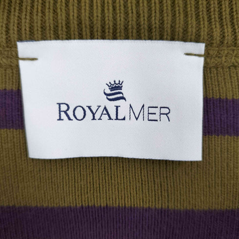 ROYAL MER ADAMA コットン ミドルゲージ ボーダー クルーネック ニット メンズ import:M
