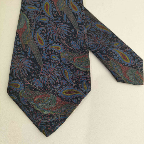 イヴサンローラン Yves Saint Laurent MADE IN ITALY CRAVATES ペイズリー柄シルクネクタイ メンズ