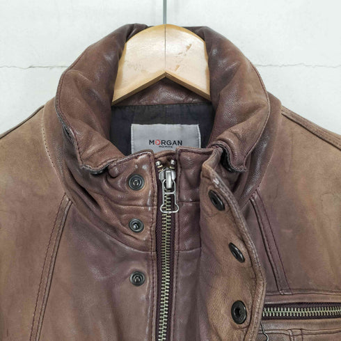 モルガンオム MORGAN HOMME ゴートレザージップジャケット レディース JPN:M