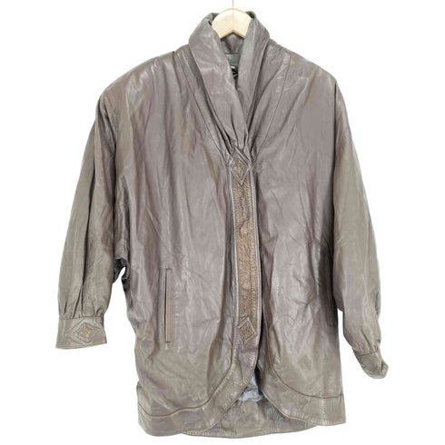 GAUDI MADE IN SPAIN ラムレザーショールカラーショートコート レディース UK:14