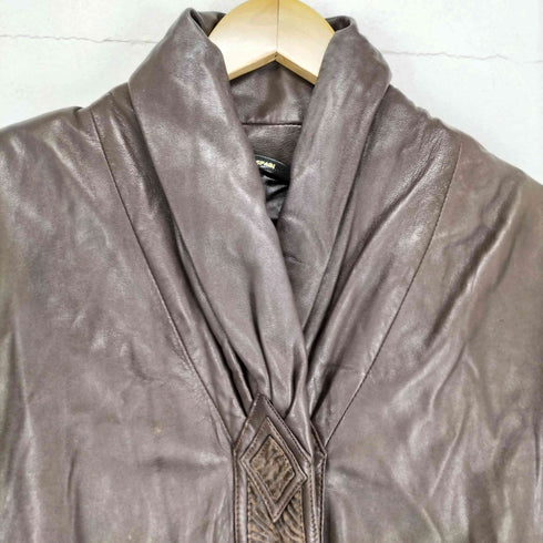 GAUDI MADE IN SPAIN ラムレザーショールカラーショートコート レディース UK:14