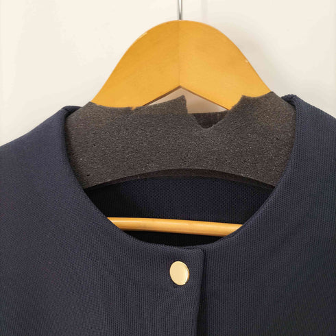 ユナイテッドアローズグリーンレーベルリラクシング UNITED ARROWS green label relaxing フォルム ゴールドボタン ノーカラー ニット カーディガン レディース FREE