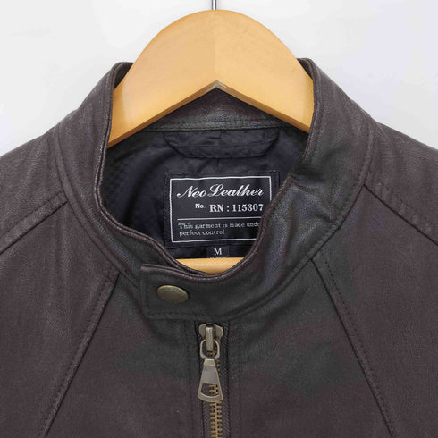 ユニクロ UNIQLO NEO LEATHER フェイクレザー シングルライダース メンズ JPN:M