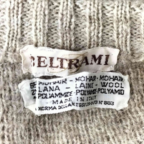 BELTRAMI イタリア製 レザーパイピング モヘヤ Vネックセーター メンズ