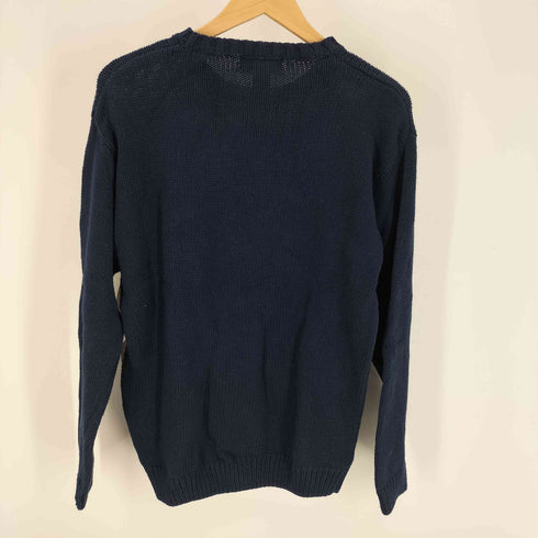 エディーバウアー Eddie Bauer 90-00S 白タグ 畔編み コットン クルーネック ニット セーター メンズ import:S