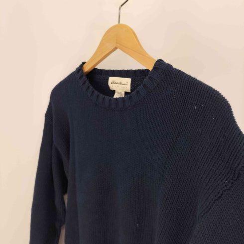 エディーバウアー Eddie Bauer 90-00S 白タグ 畔編み コットン クルーネック ニット セーター メンズ import:S